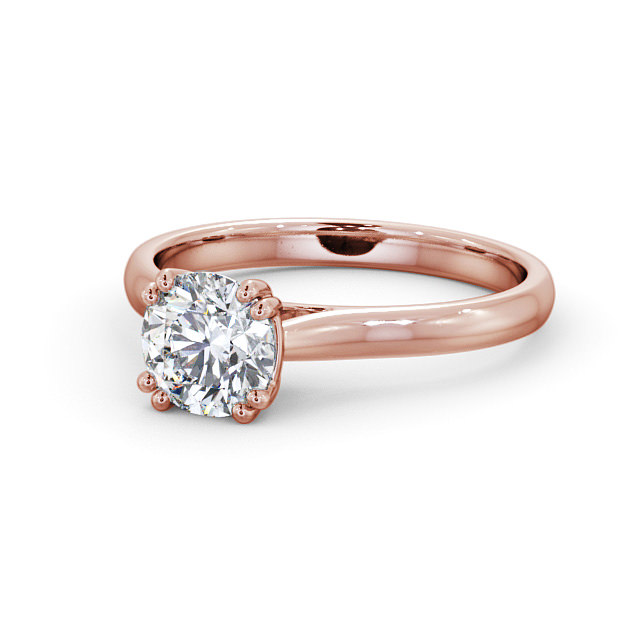 Round Diamond Engagement Ring 18K Rose Gold Solitaire - Renee ENRD148_RG_FLAT