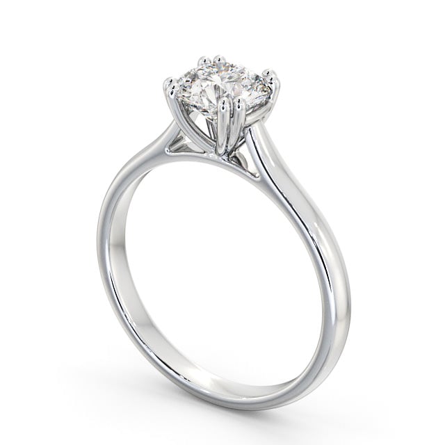 Round Diamond Engagement Ring 18K White Gold Solitaire - Renee ENRD148_WG_SIDE