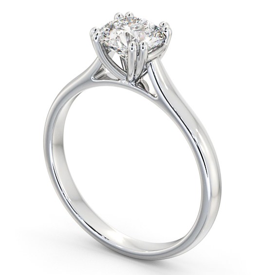 Round Diamond Engagement Ring 9K White Gold Solitaire - Renee ENRD148_WG_THUMB1