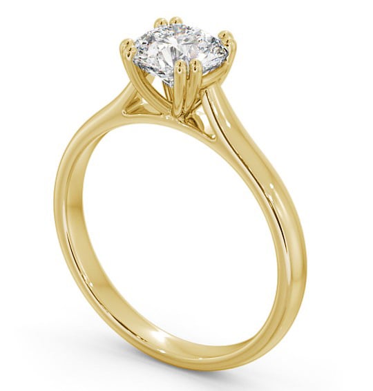 Round Diamond Engagement Ring 18K Yellow Gold Solitaire - Renee ENRD148_YG_THUMB1
