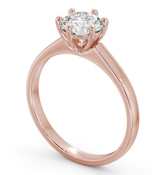 Round Diamond 6 Prong Engagement Ring 18K Rose Gold Solitaire ENRD149_RG_THUMB1