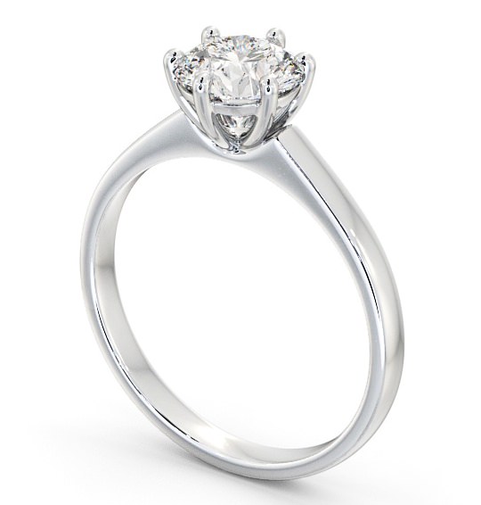 Round Diamond 6 Prong Engagement Ring 18K White Gold Solitaire ENRD149_WG_THUMB1 