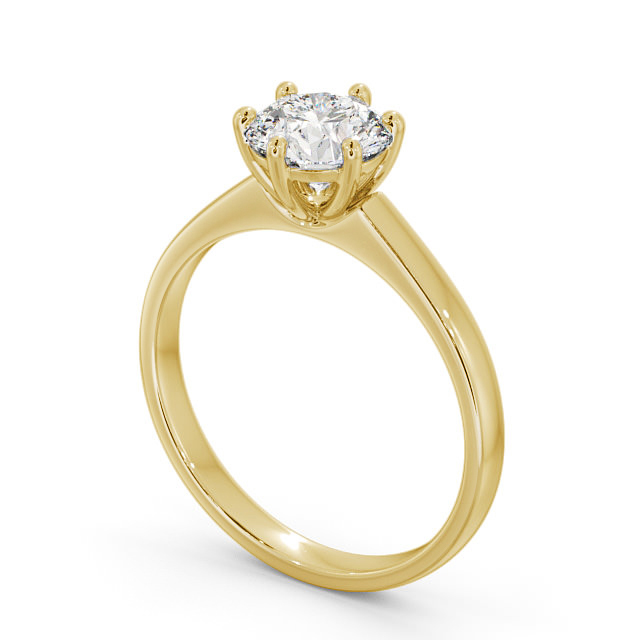 Round Diamond Engagement Ring 9K Yellow Gold Solitaire - Venice ENRD149_YG_SIDE