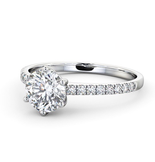 Round Diamond 6 Prong Engagement Ring Palladium Solitaire with Channel Set Side Stones ENRD149S_WG_THUMB2 