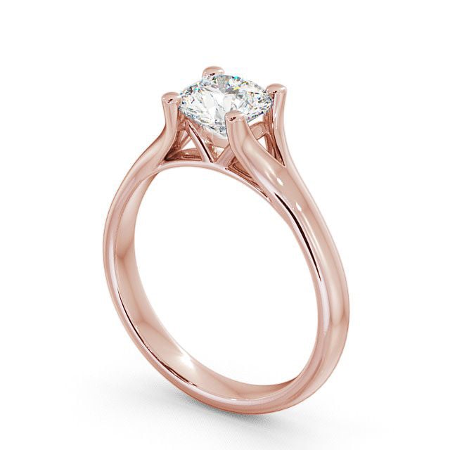 Round Diamond Engagement Ring 18K Rose Gold Solitaire - Lawley