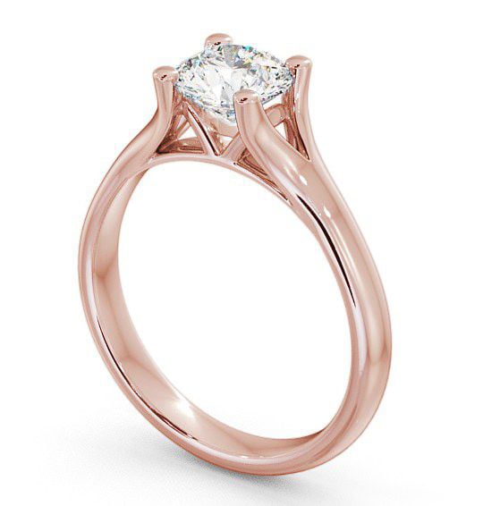 Round Diamond Engagement Ring 18K Rose Gold Solitaire - Lawley ENRD14_RG_THUMB1