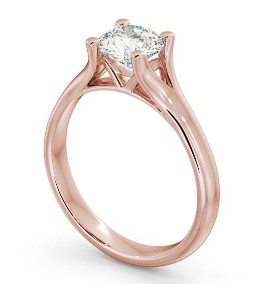 Round Diamond Split Band Engagement Ring 18K Rose Gold Solitaire ENRD14_RG_THUMB1 