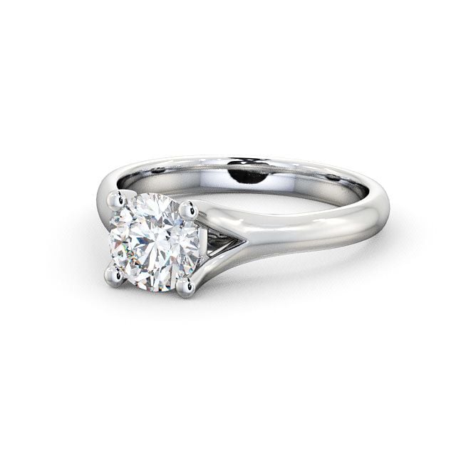 Round Diamond Engagement Ring Platinum Solitaire - Lawley ENRD14_WG_FLAT
