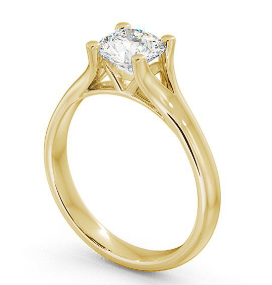 Round Diamond Split Band Engagement Ring 18K Yellow Gold Solitaire ENRD14_YG_THUMB1 