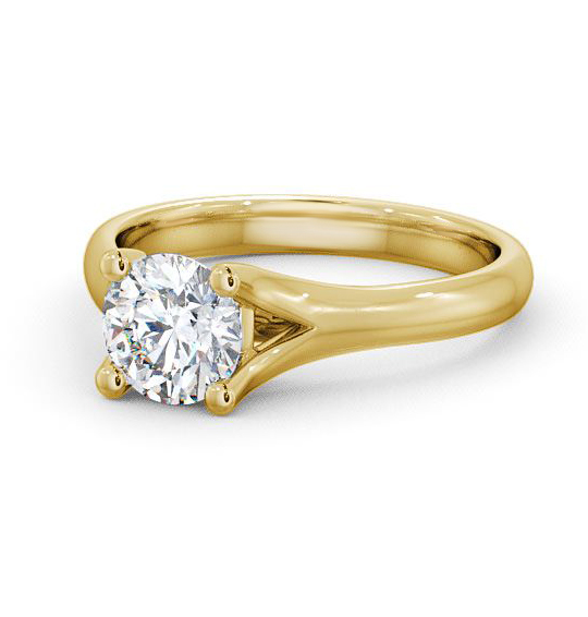 Lawley Round Diamond Engagement Ring Split Band ENRD14_YG_THUMB2 