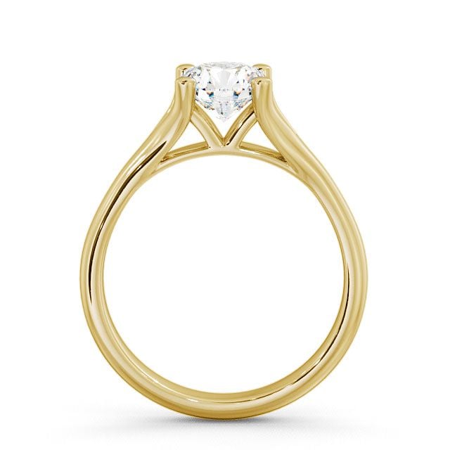 Round Diamond Engagement Ring 18K Yellow Gold Solitaire - Lawley ENRD14_YG_UP
