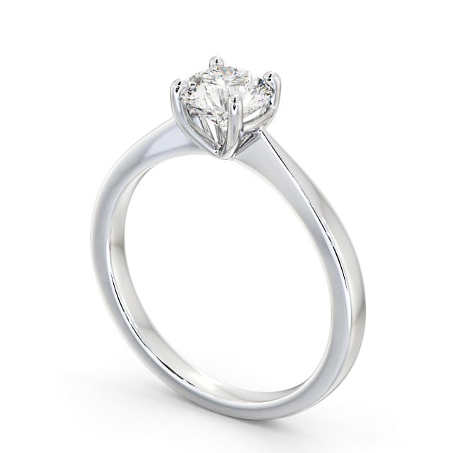 Round Diamond Engagement Ring Platinum Solitaire - Nance ENRD150_WG_SIDE
