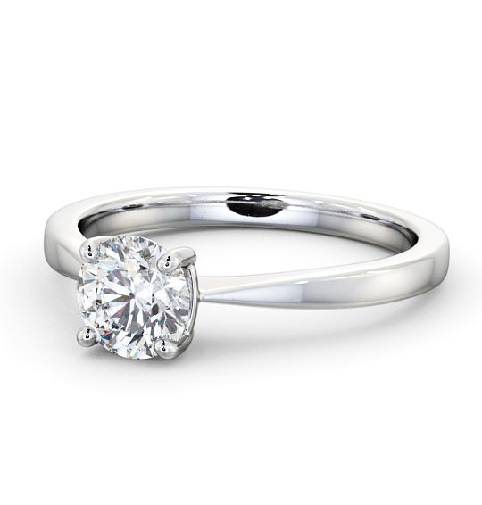Round Diamond Low Setting Engagement Ring 18K White Gold Solitaire ENRD150_WG_THUMB2 