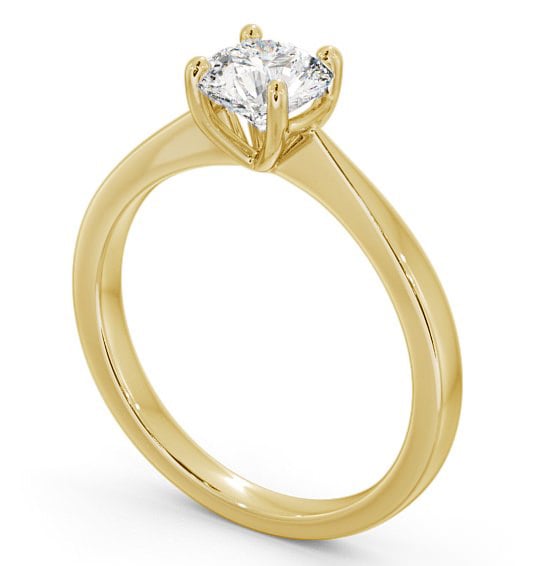 Round Diamond Low Setting Engagement Ring 18K Yellow Gold Solitaire ENRD150_YG_THUMB1