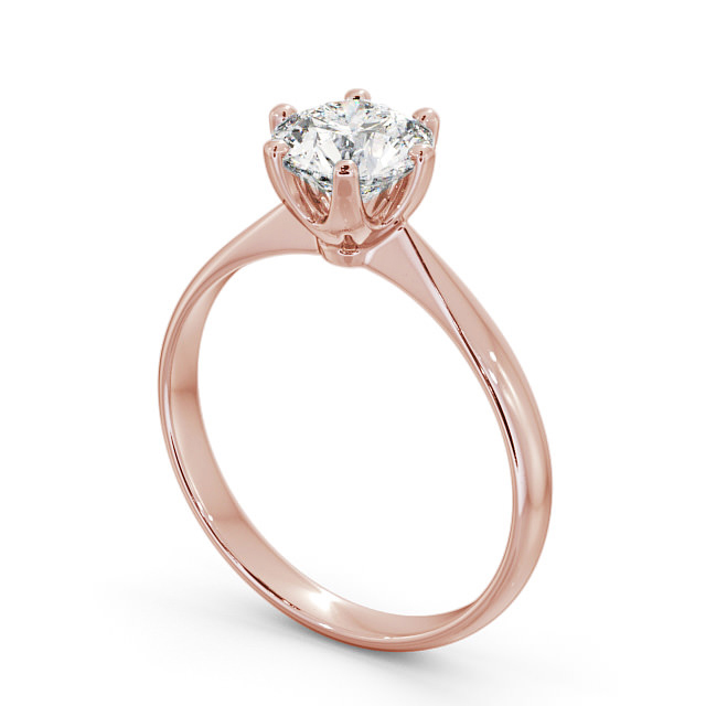 Round Diamond Engagement Ring 18K Rose Gold Solitaire - Grazia ENRD151_RG_SIDE