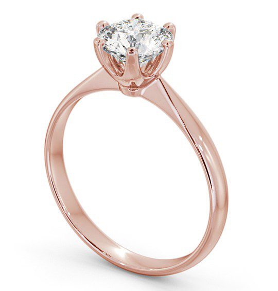 Round Diamond Dainty Band with 6 Prongs Engagement Ring 9K Rose Gold Solitaire ENRD151_RG_THUMB1 