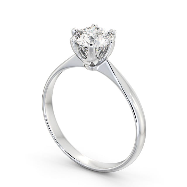 Round Diamond Engagement Ring 18K White Gold Solitaire - Grazia ENRD151_WG_SIDE