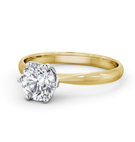 Grazia Round Diamond Engagement Ring Six Claw ENRD151_YWG_THUMB2 