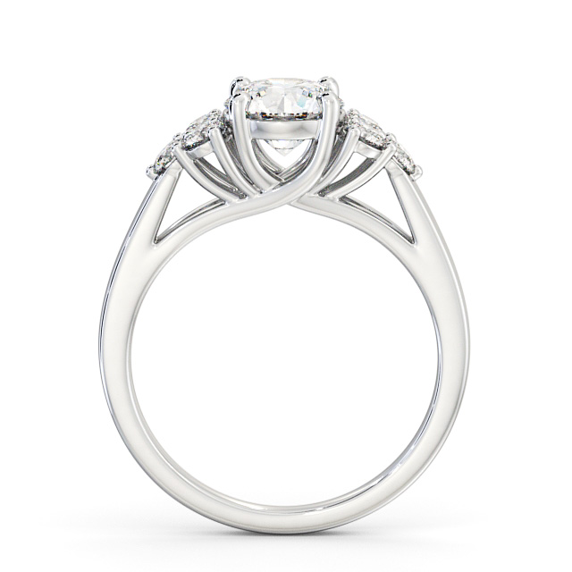 Round Diamond Engagement Ring Platinum Solitaire With Side Stones - Costa ENRD151S_WG_UP