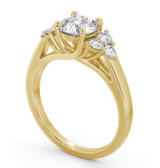 Round Diamond Majestic Style Engagement Ring 9K Yellow Gold Solitaire with Channel Set Side Stones ENRD151S_YG_THUMB1