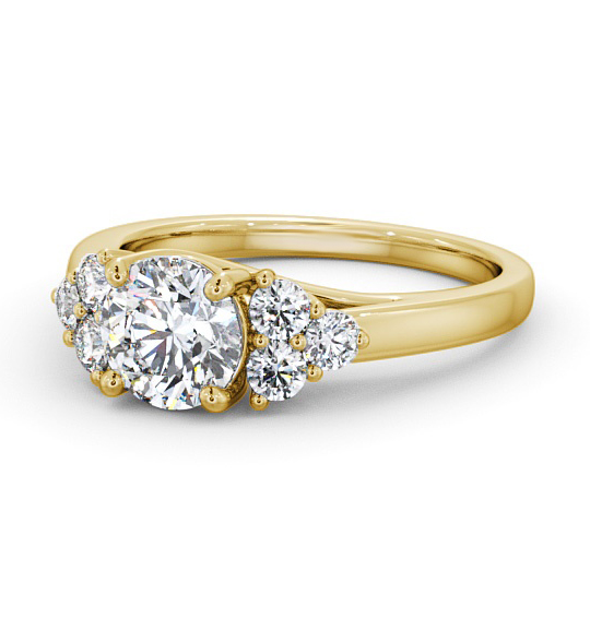 Costa Round Diamond Engagement Ring Side Stones ENRD151S_YG_THUMB2 