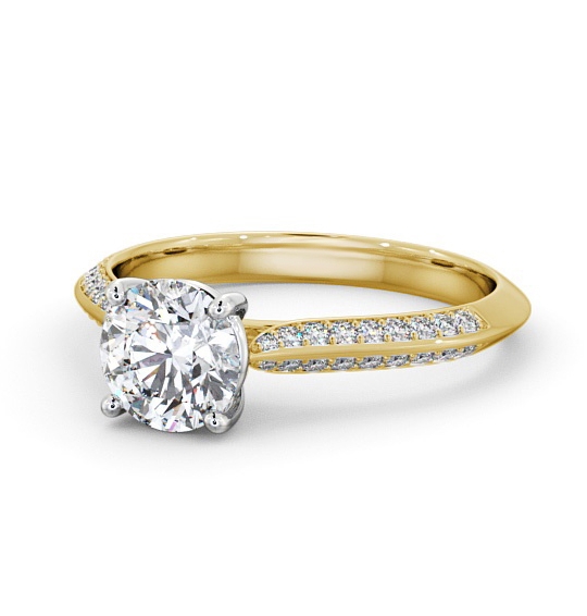 Alford Round Diamond Engagement Ring Side Stones Knife Edge Band ENRD152S_YWG_THUMB2 