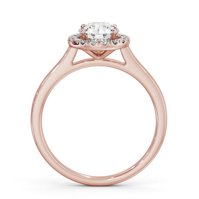 Halo Round Diamond Engagement Ring 9K Rose Gold - Amias ENRD155_RG_UP