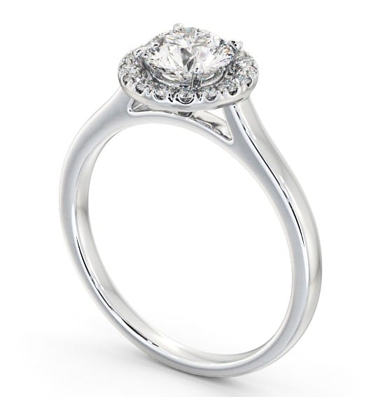 Halo Round Diamond Classic Engagement Ring Platinum ENRD155_WG_THUMB1 