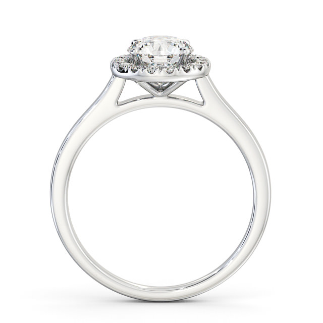 Halo Round Diamond Engagement Ring 9K White Gold - Amias ENRD155_WG_UP