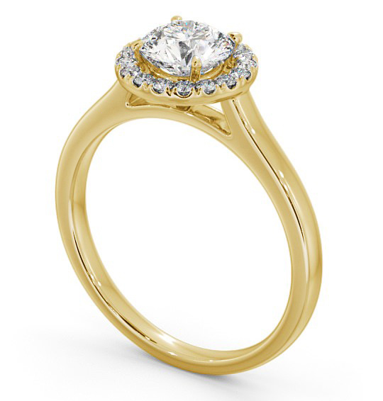 Halo Round Diamond Classic Engagement Ring 9K Yellow Gold ENRD155_YG_THUMB1