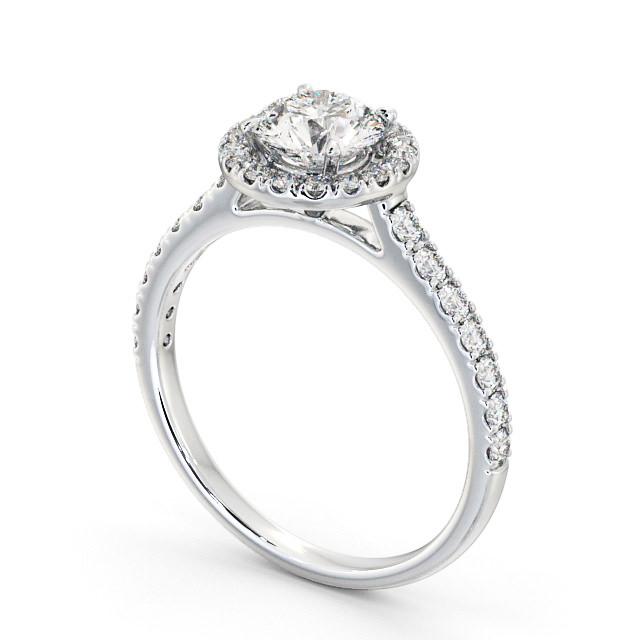 Halo Round Diamond Engagement Ring Palladium - Diletta ENRD156_WG_SIDE