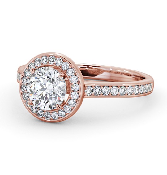  Halo Round Diamond Engagement Ring 9K Rose Gold - Bowes ENRD157_RG_THUMB2 