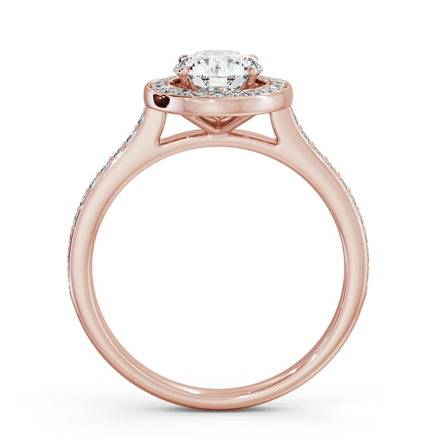 Halo Round Diamond Engagement Ring 9K Rose Gold - Bowes ENRD157_RG_UP