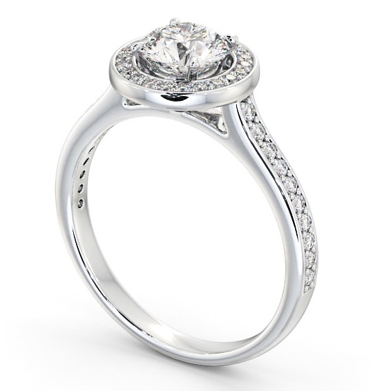 Halo Round Diamond Traditional Engagement Ring Platinum ENRD157_WG_THUMB1 