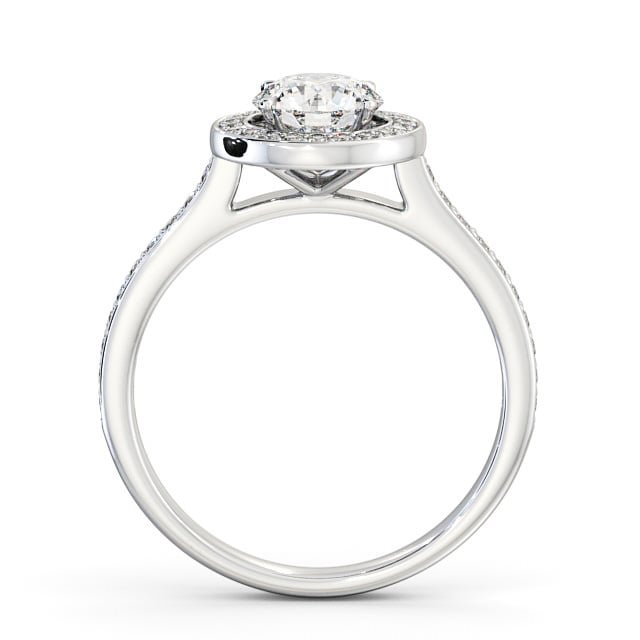Halo Round Diamond Engagement Ring 18K White Gold - Bowes ENRD157_WG_UP