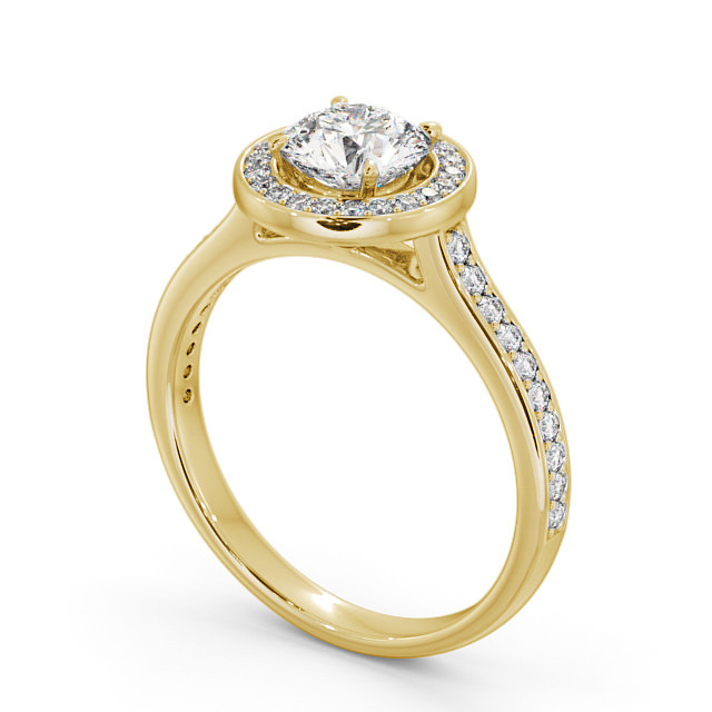 Halo Round Diamond Engagement Ring 9K Yellow Gold - Bowes ENRD157_YG_SIDE