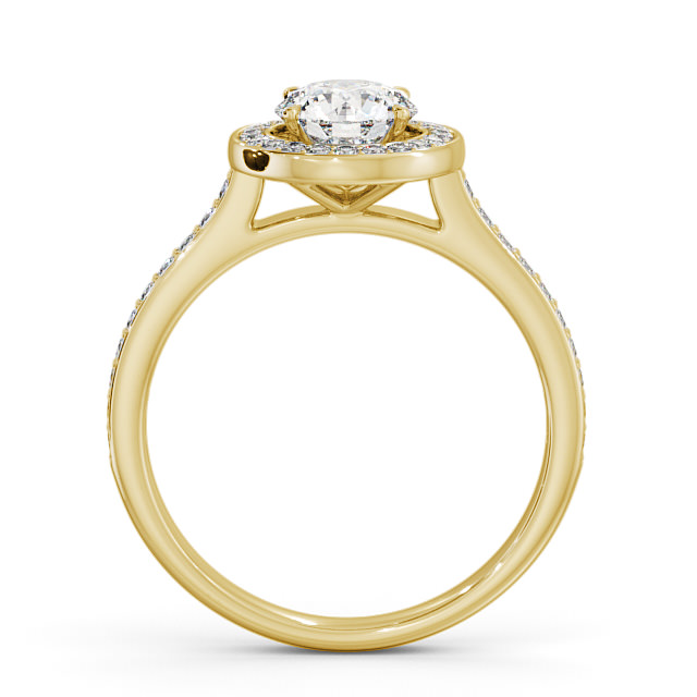 Halo Round Diamond Engagement Ring 18K Yellow Gold - Bowes ENRD157_YG_UP