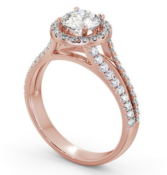 Halo Round Diamond Split Band Engagement Ring 18K Rose Gold ENRD158_RG_THUMB1 