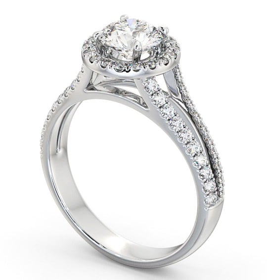  Halo Round Diamond Engagement Ring Platinum - Gloriana ENRD158_WG_THUMB1 