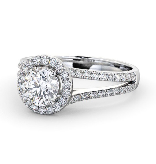  Halo Round Diamond Engagement Ring 9K White Gold - Gloriana ENRD158_WG_THUMB2 
