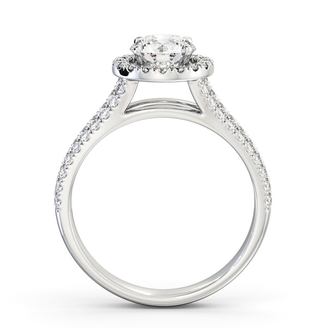 Halo Round Diamond Engagement Ring Platinum - Gloriana ENRD158_WG_UP