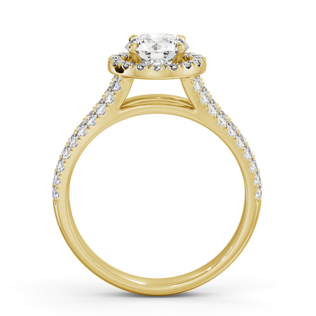Halo Round Diamond Engagement Ring 18K Yellow Gold - Gloriana ENRD158_YG_UP