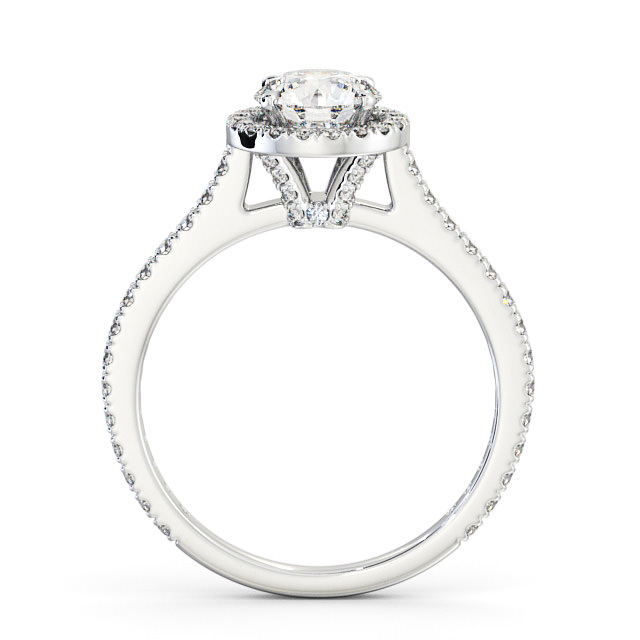 Halo Round Diamond Engagement Ring Platinum - Louella ENRD159_WG_UP