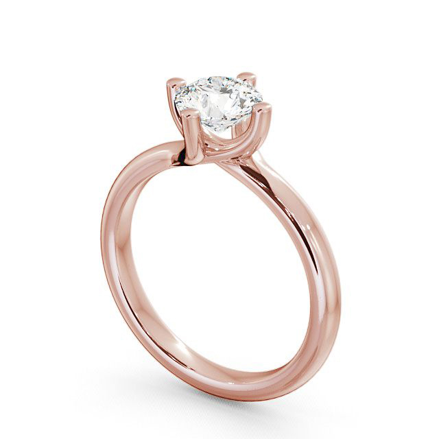 Round Diamond Engagement Ring 18K Rose Gold Solitaire - Lilley ENRD15_RG_SIDE