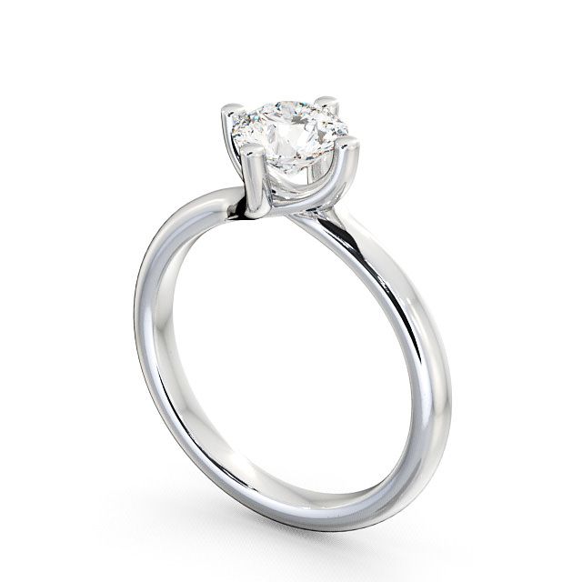Round Diamond Engagement Ring 18K White Gold Solitaire - Lilley ENRD15_WG_SIDE