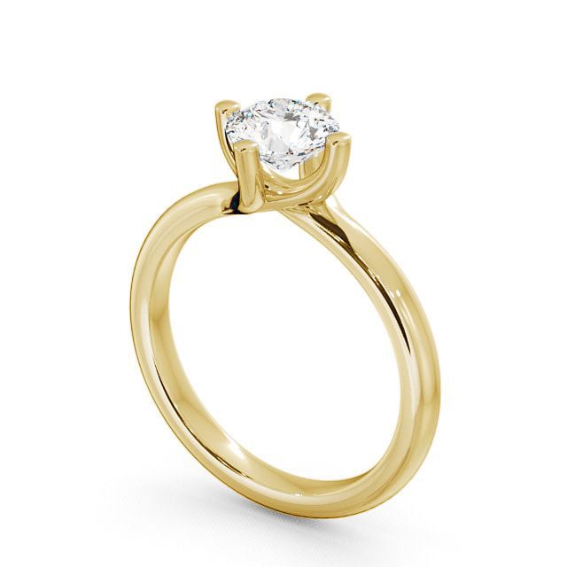 Round Diamond Engagement Ring 18K Yellow Gold Solitaire - Lilley