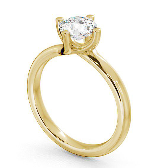 Round Diamond Rotated Head Engagement Ring 18K Yellow Gold Solitaire ENRD15_YG_THUMB1