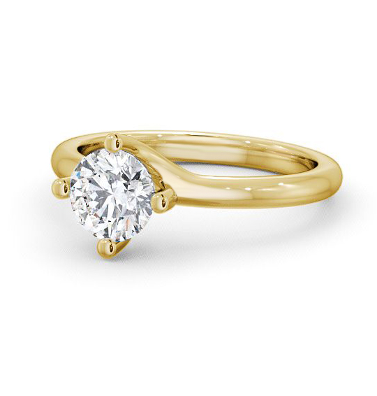 Lilley Round Diamond Engagement Ring Four Claw Rotated Head ENRD15_YG_THUMB2 