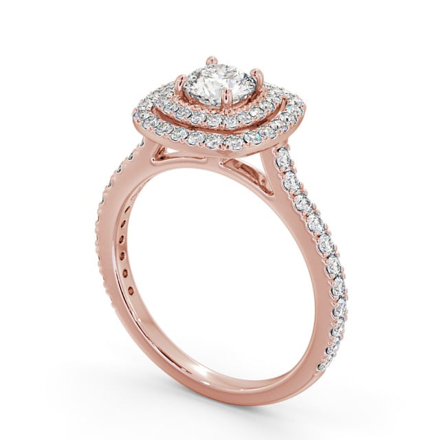 Halo Round Diamond Engagement Ring 9K Rose Gold - Provence ENRD160_RG_SIDE