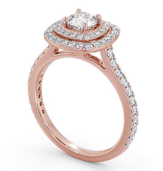 Double Halo Round Diamond Engagement Ring 18K Rose Gold ENRD160_RG_THUMB1